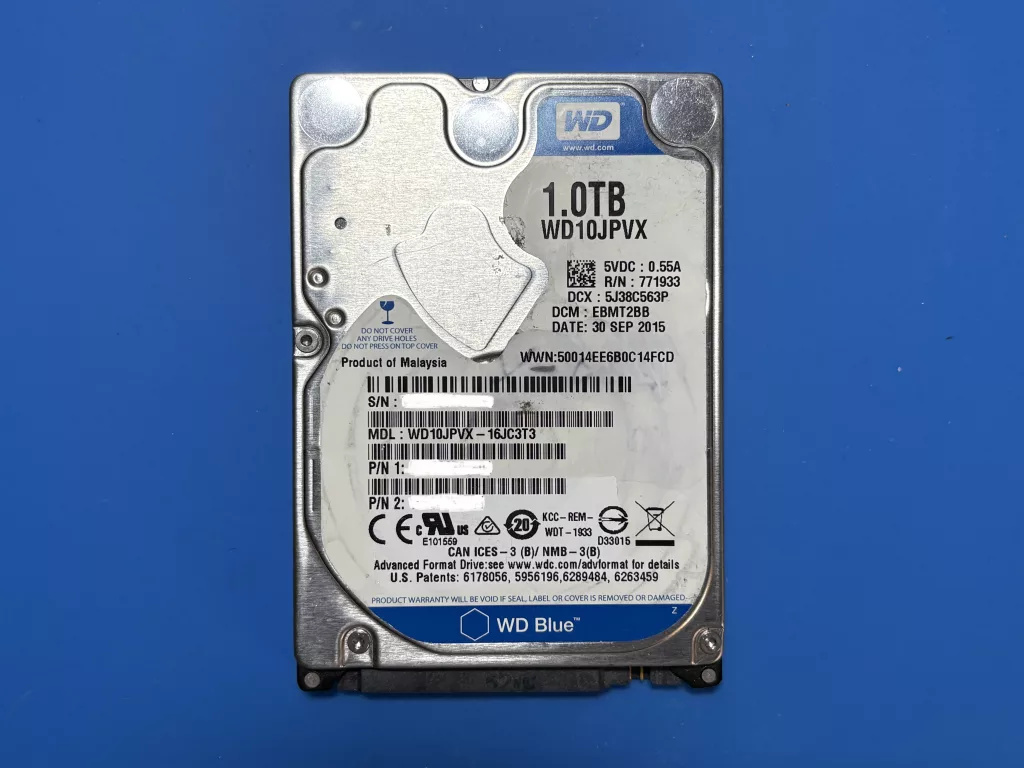 WD10JPVX 1000GB 重度物理障害データ復旧