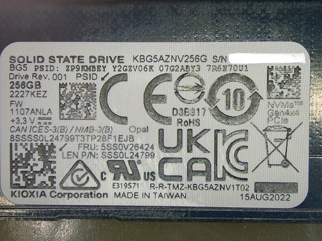 KIOXIA KBG5AZNV256Grr