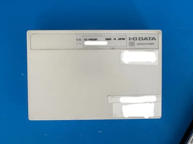 I-O DATA製外付けハードディスク ケース 全体 EC-PHU3W1 型番