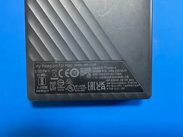 WDBA2F0040BBL-0B　４TB　型番